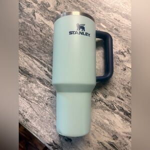 Stanley Mint Green Travel Mug with Navy Handle